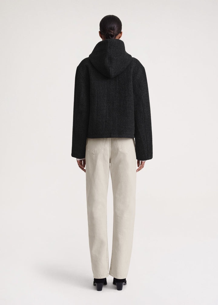 Felted duffle jacket dark grey melange - 4