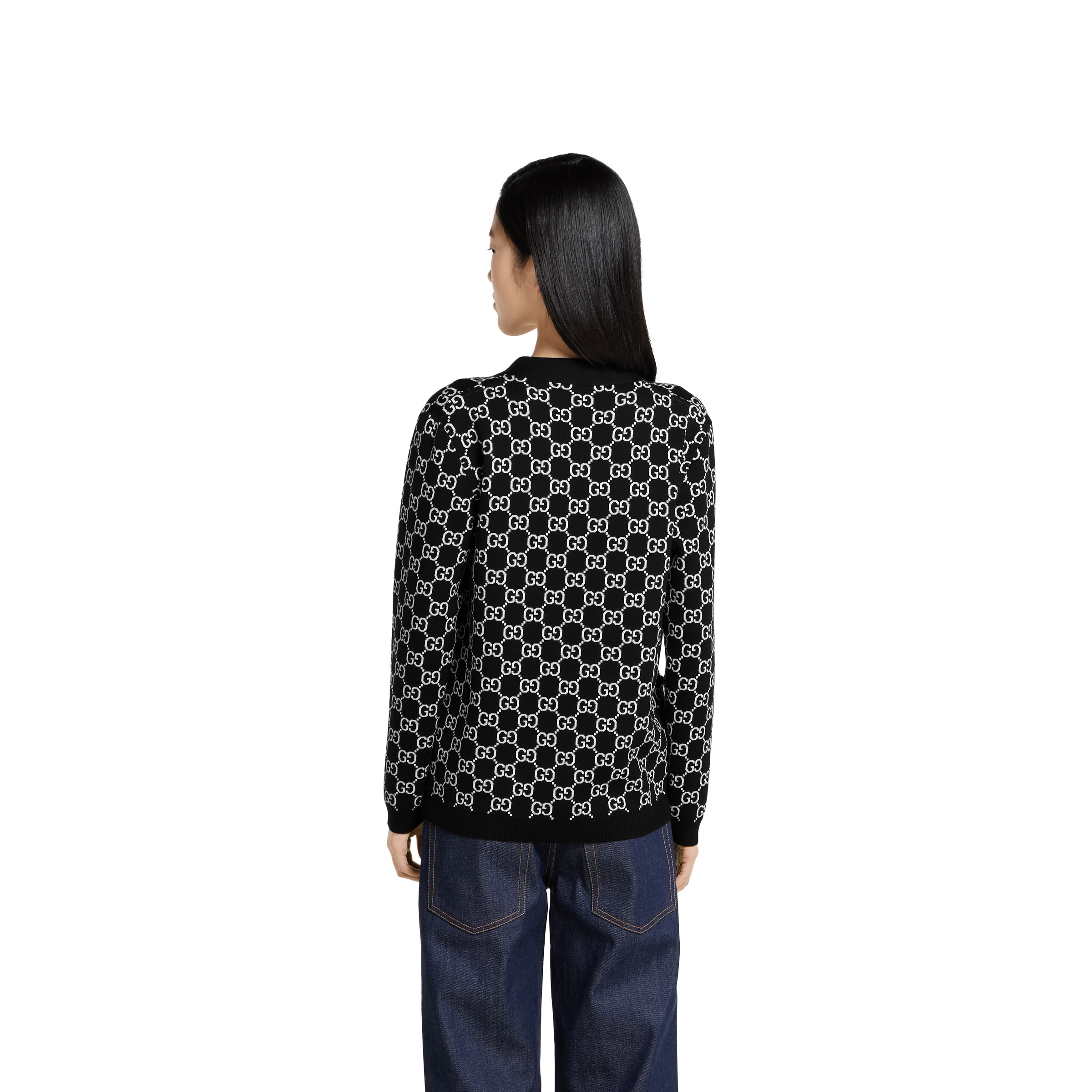 Reversible GG wool jacquard cardigan - 4
