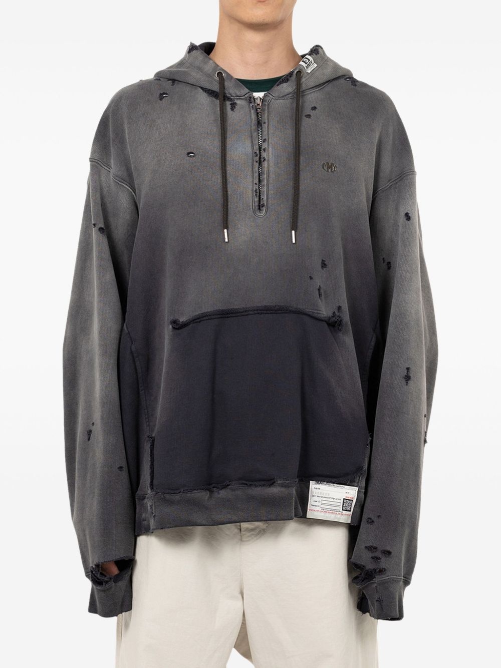 distressed-effect hoodie - 2