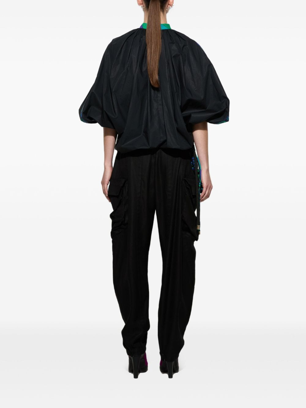 mandarin-neck embroidered blouse - 4