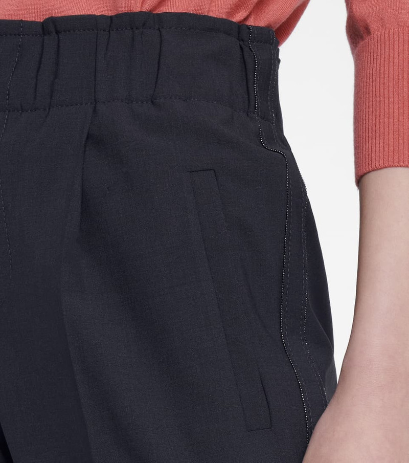 Exclusive to Mytheresa – High-rise slim wool-blend paperbag pants 5
