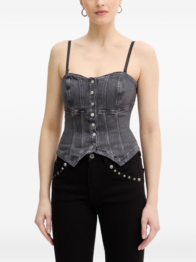 Cecile button denim corset top 1
