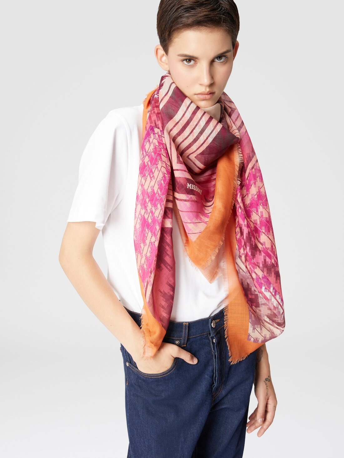 Silk and cotton shawl - 3