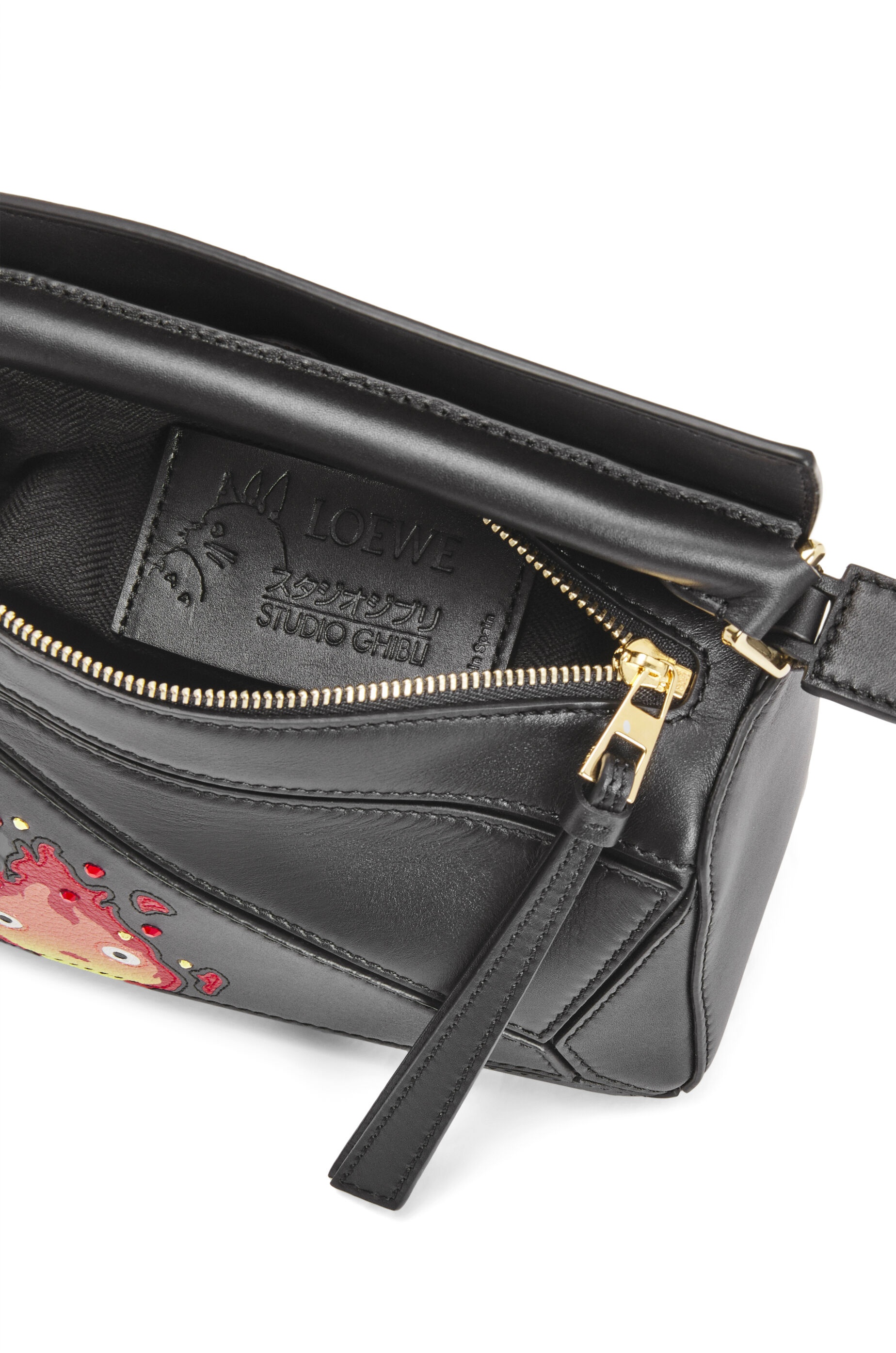 Calcifer mini Puzzle bag in satin calfskin and crystal - 7