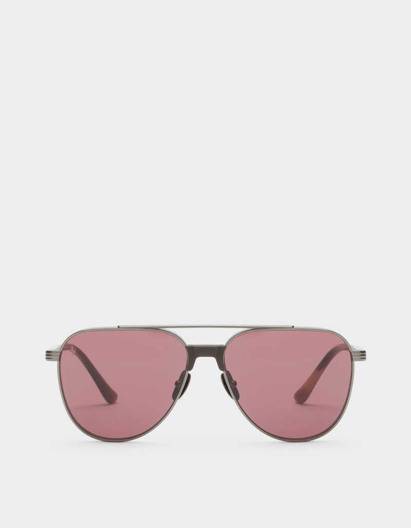 Ferrari sunglasses in glossy gunmetaltitanium and acetate with exclusive Contrast Pro™ lenses 1