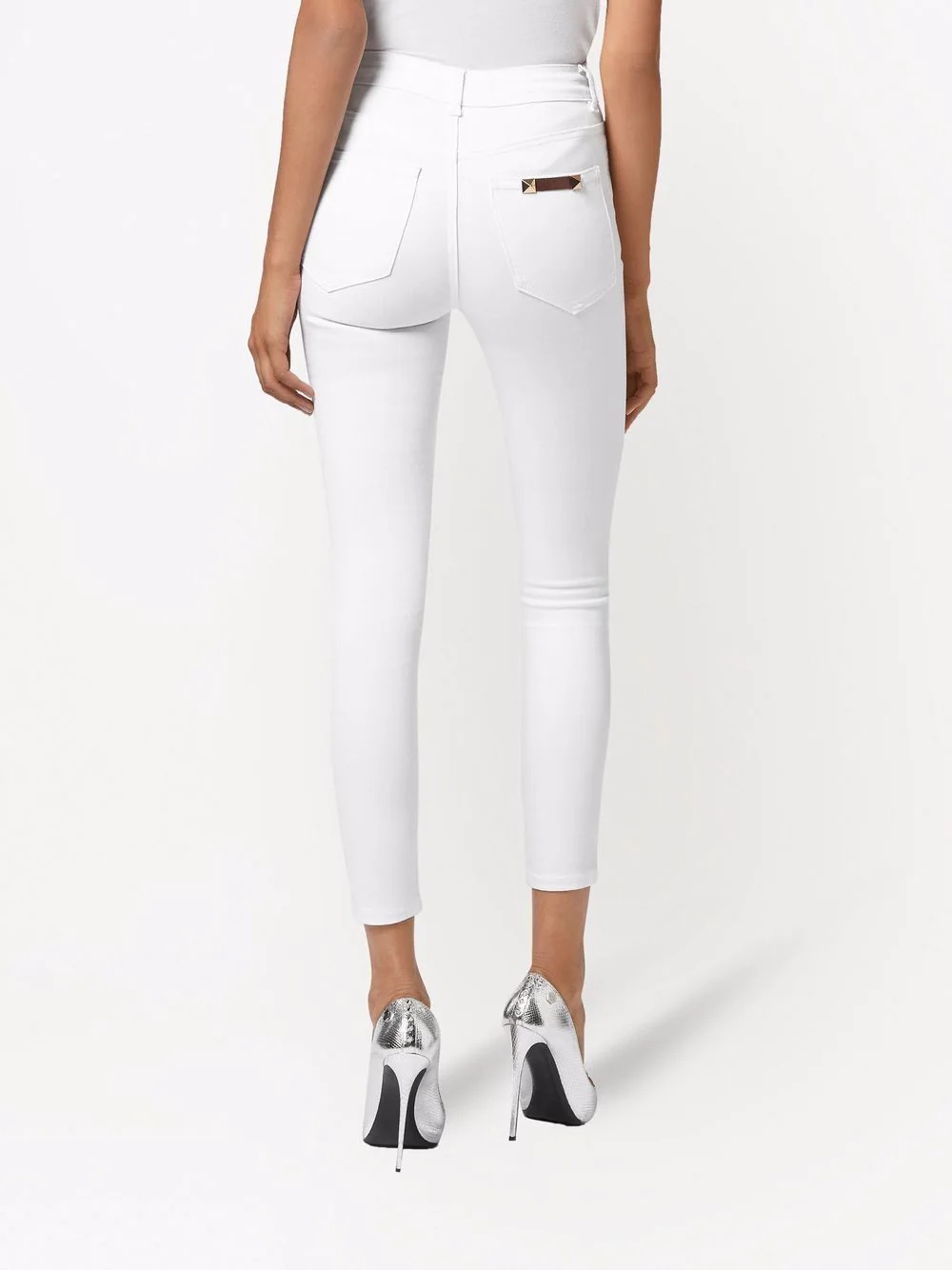 pyramid stud-detail high-rise skinny jeans - 4