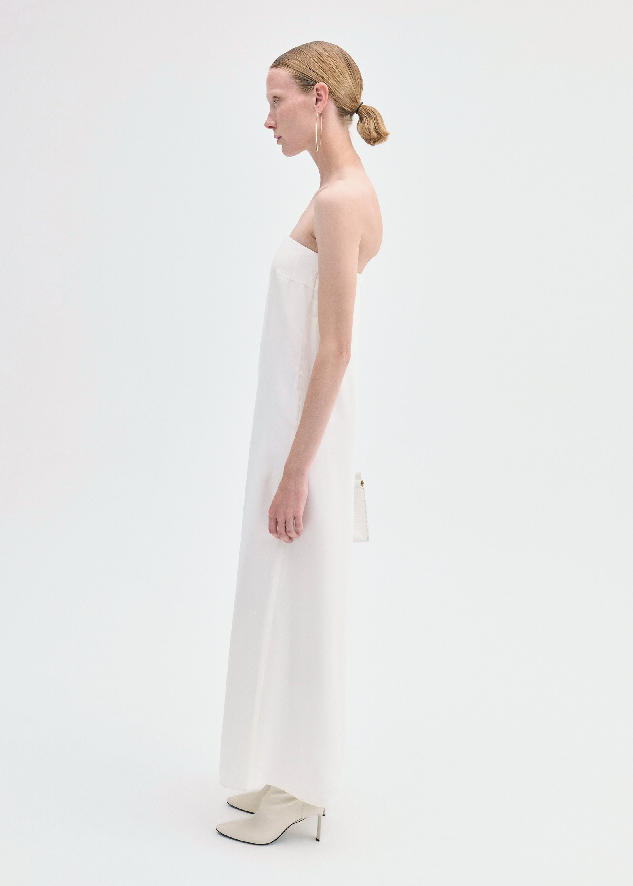 Strapless Column Dress in Viscose Crepe - 3