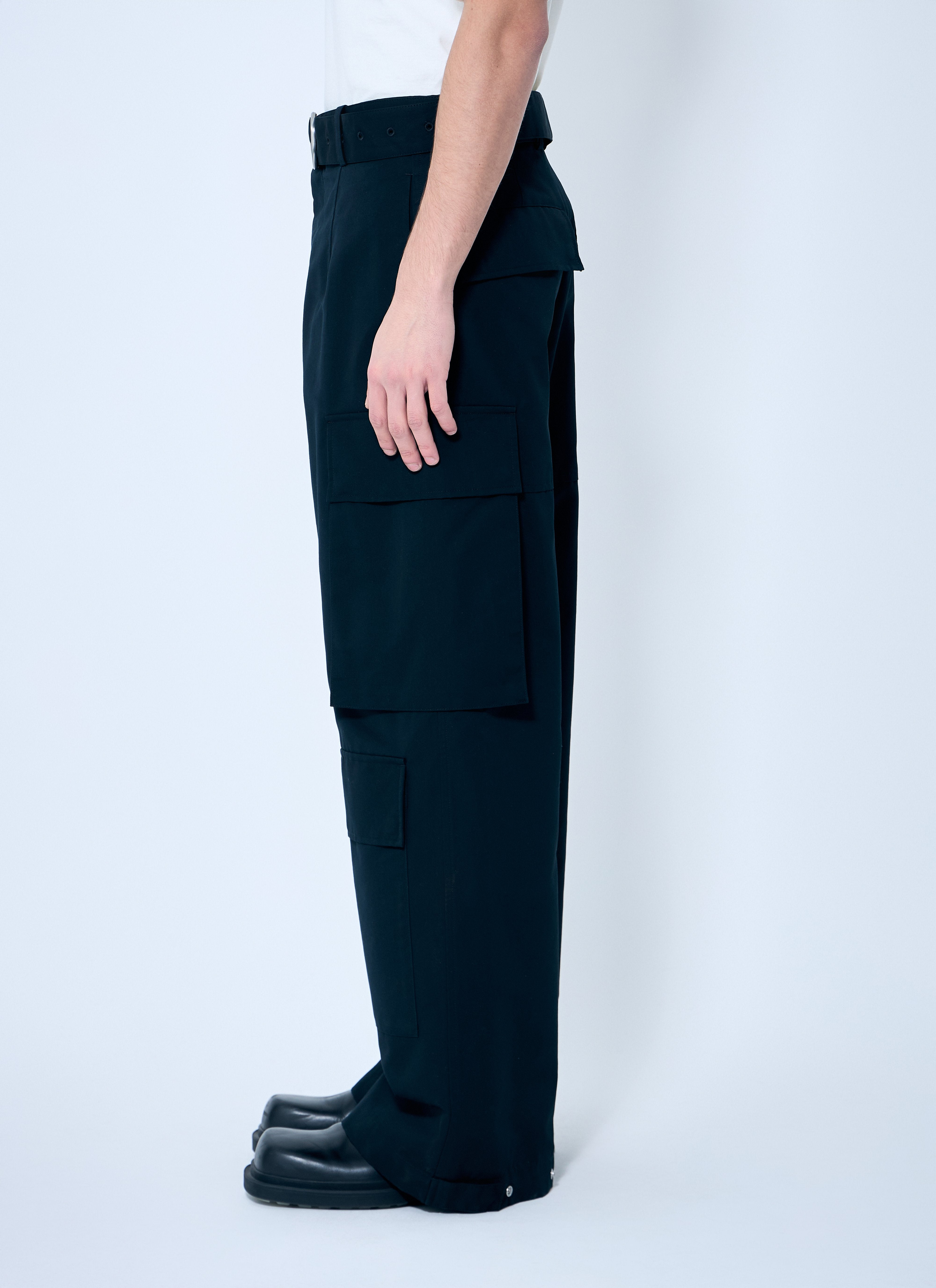 Jil Sander Men Belted Cargo Pants - 3