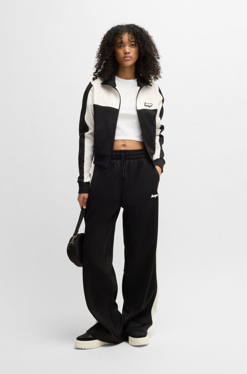 HUGO STRETCH-COTTON T-SHIRT WITH CRYSTAL-STUDDED LOGO outlook