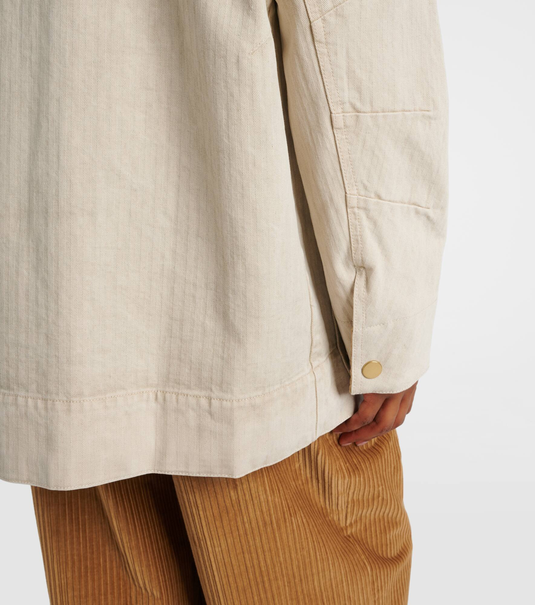 Abbas suede-trimmed cotton field jacket - 5