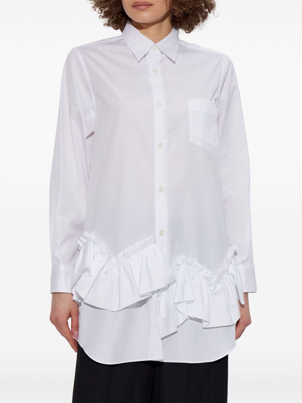 ruffled-trim shirt - 3