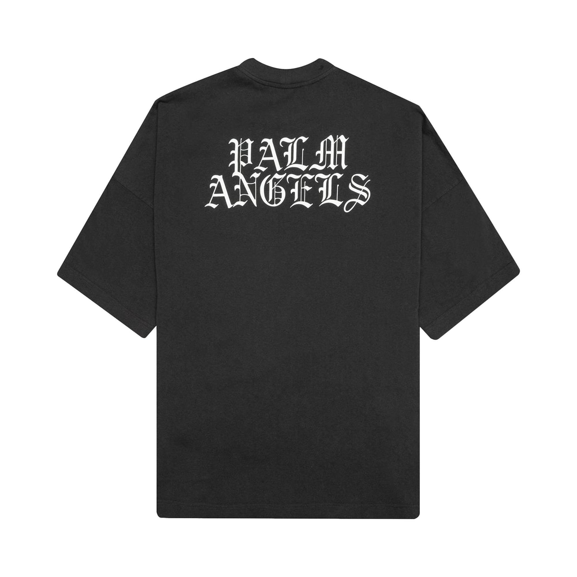 Palm Angels Burning Head Loose Tee 'Black/Yellow' - 2