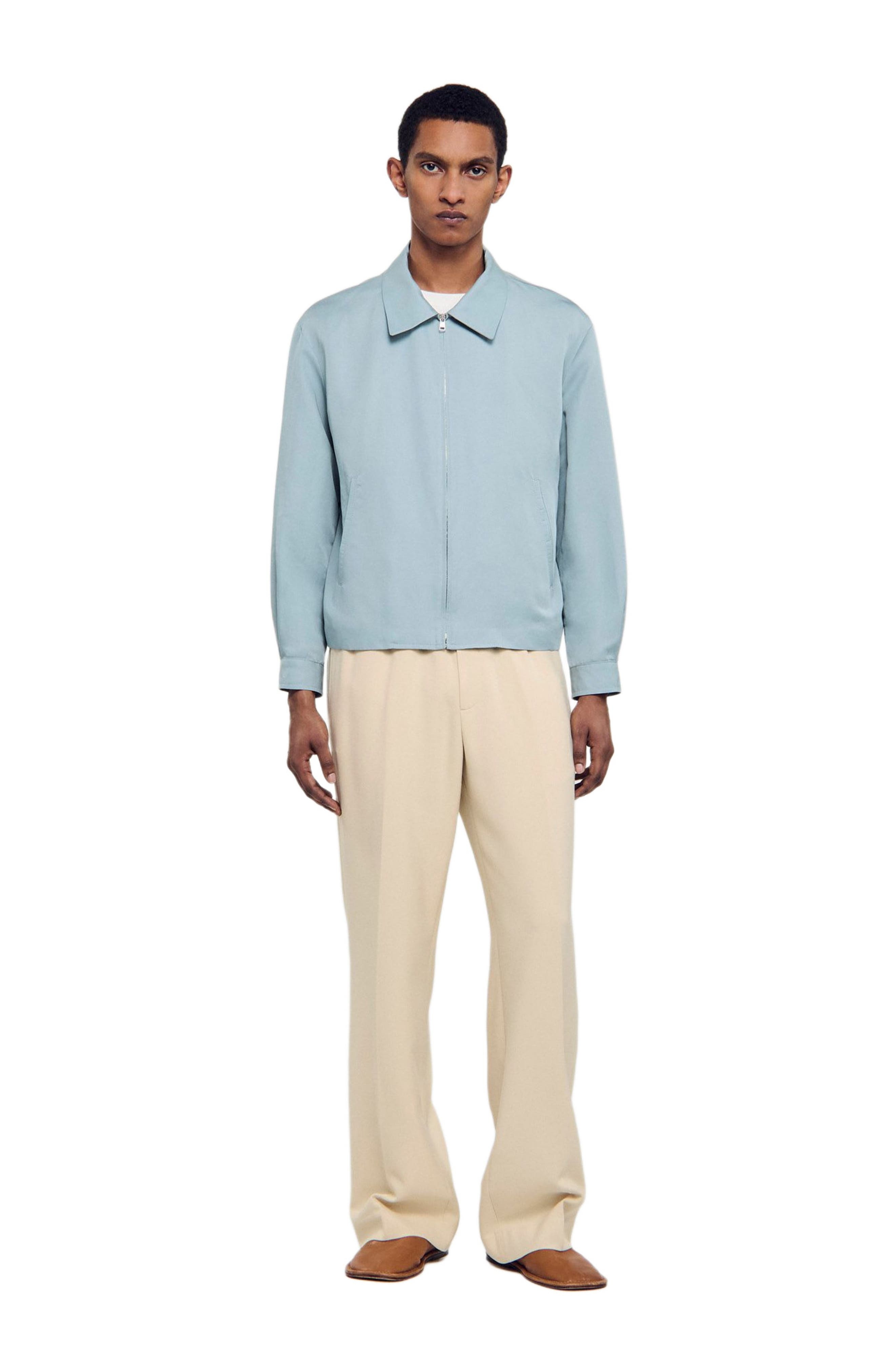 SANDRO Zip-up jacket in Chambray at Nordstrom - 2