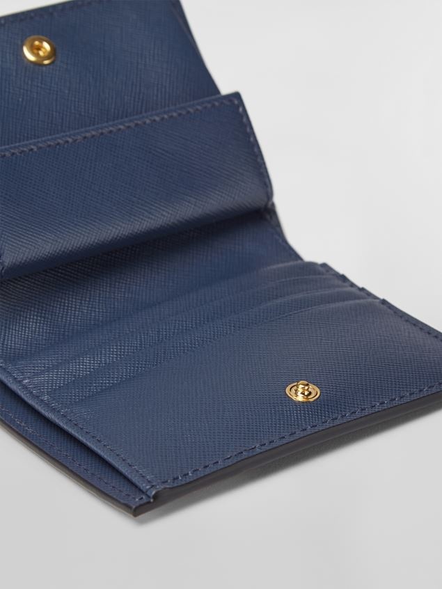 BI-FOLD WALLET IN ORANGE, PINK AND BLUE SAFFIANO CALFSKIN - 5