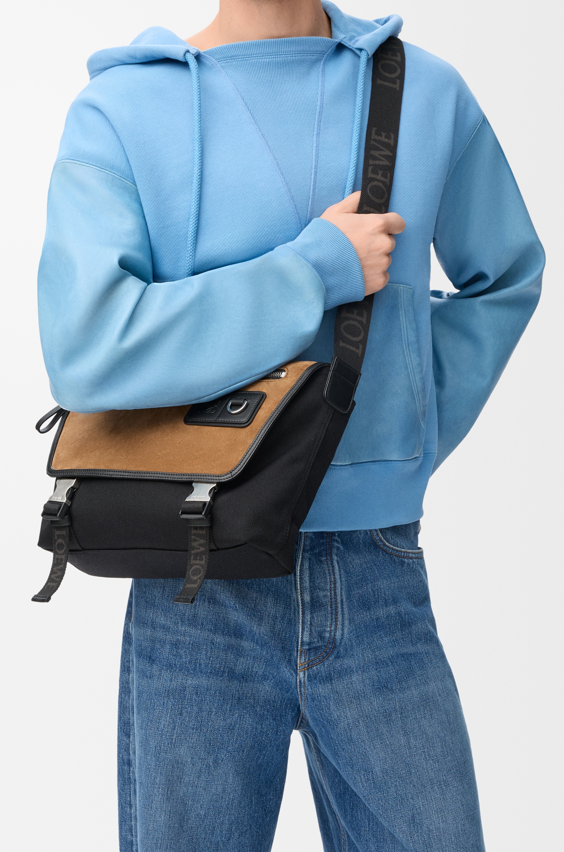 Medium Flex messenger in canvas and suede - 3