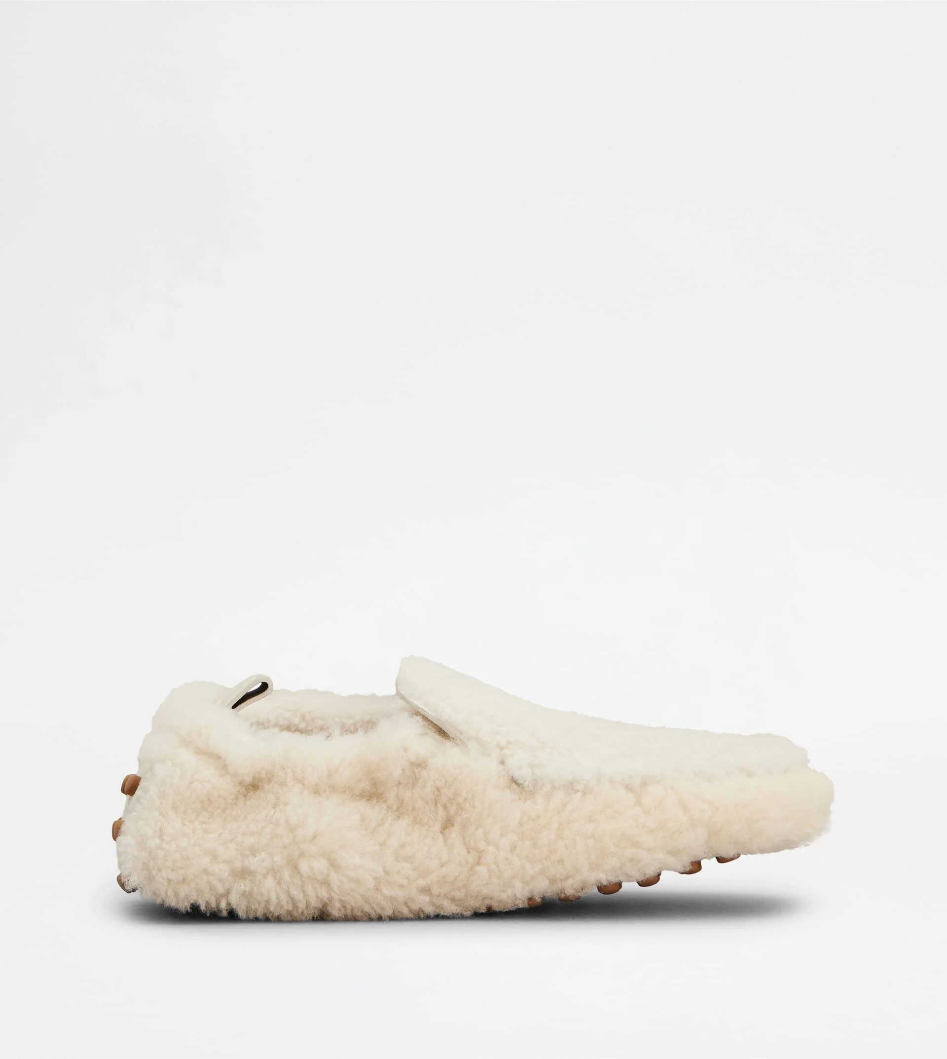 GLOVE GOMMINO LOAFERS IN SHEARLING - OFF WHITE - 1