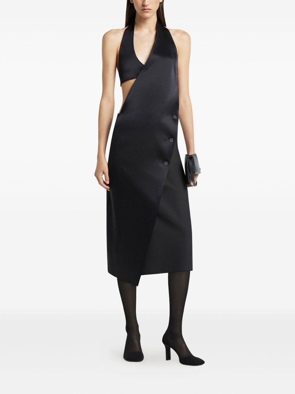 double-breasted crossover-front midi dress - 2