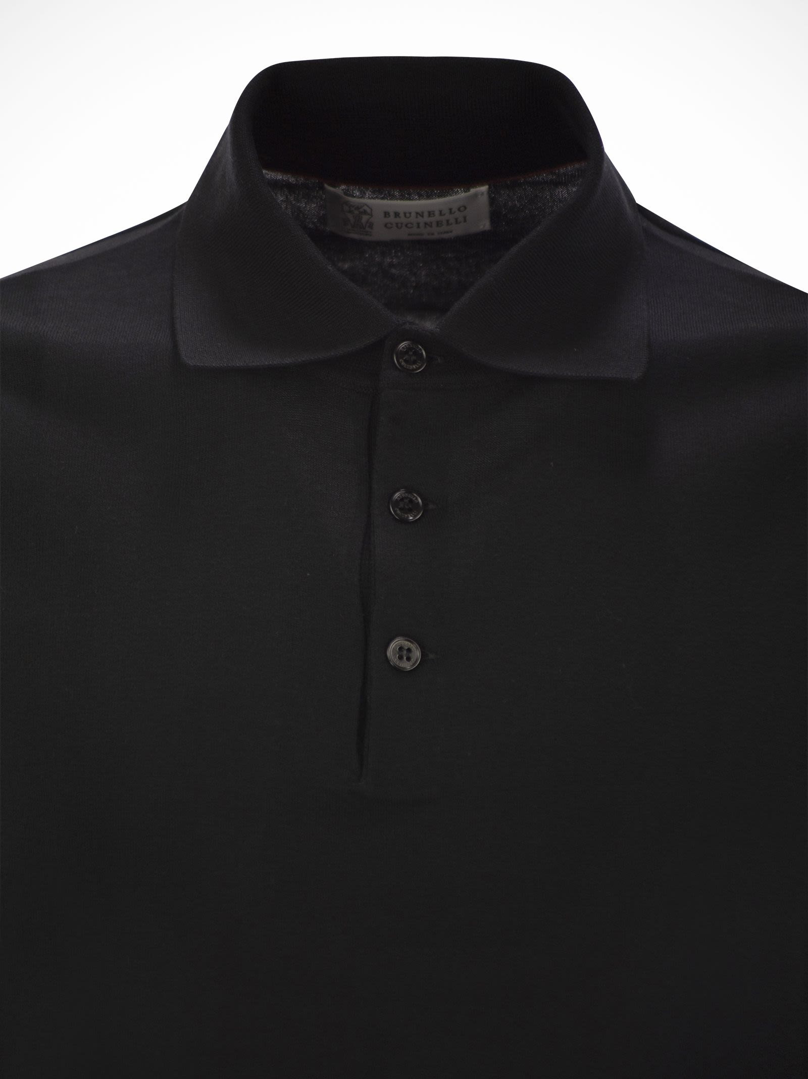 Brunello Cucinelli Men Lightweight Cotton Knit Polo Shirt - 4