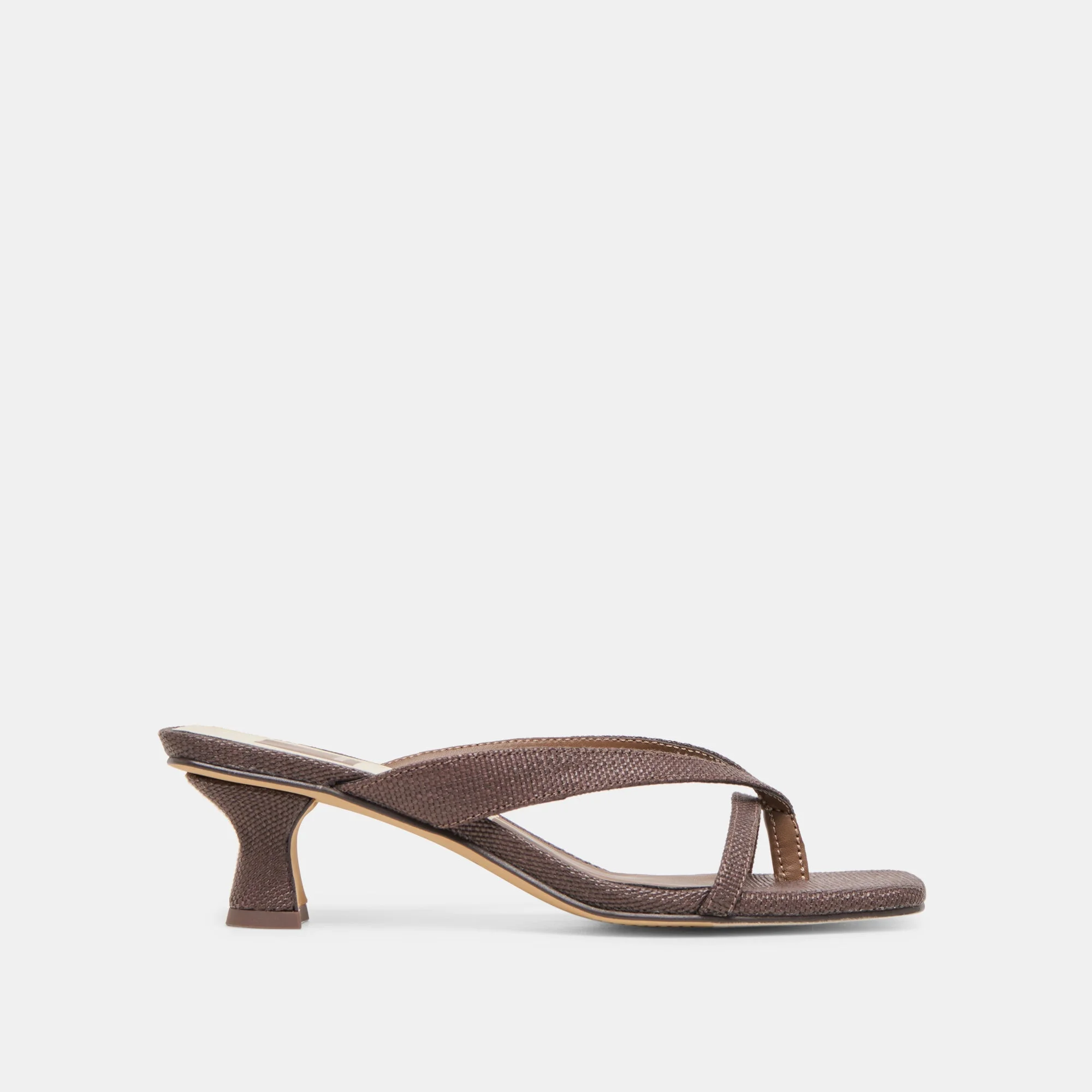BREVEL HEELS CHOCOLATE RAFFIA - 1