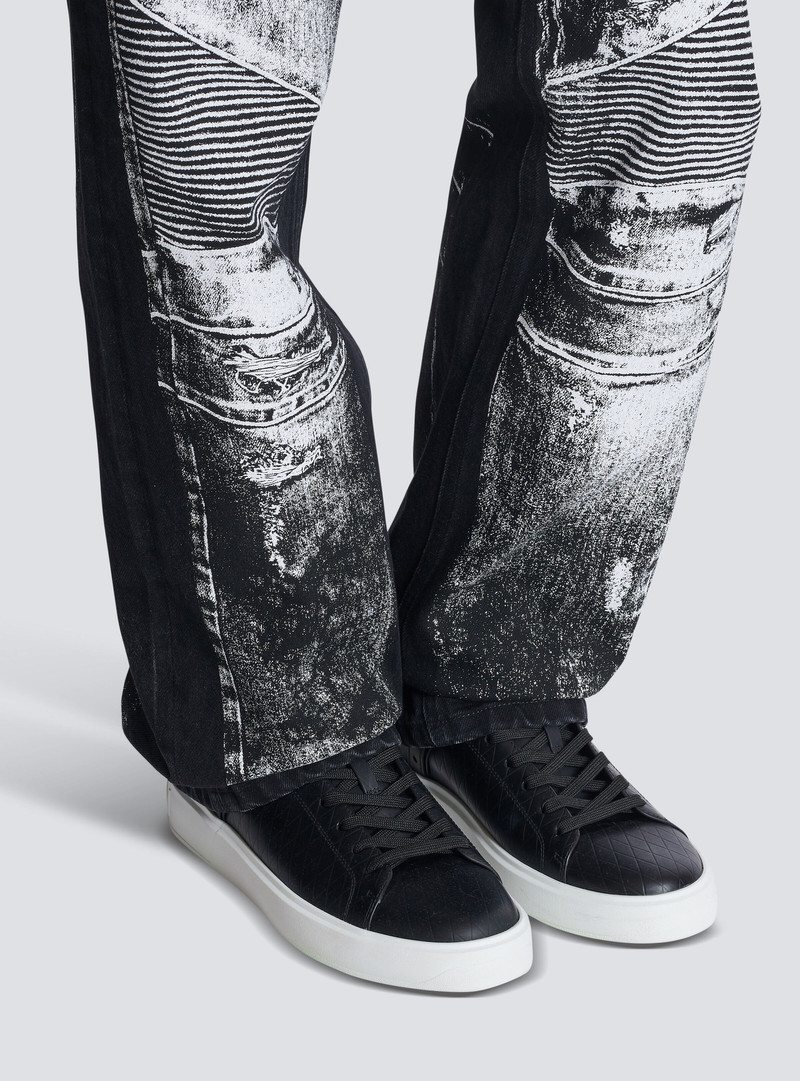 Balmain B-Court B-Buzz trainers in embossed calfskin outlook