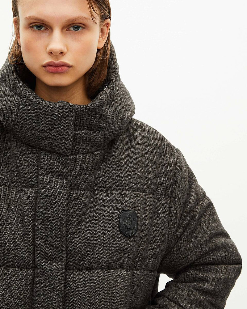 SHORT DARK GRAY WOOL DOWN JACKET 5
