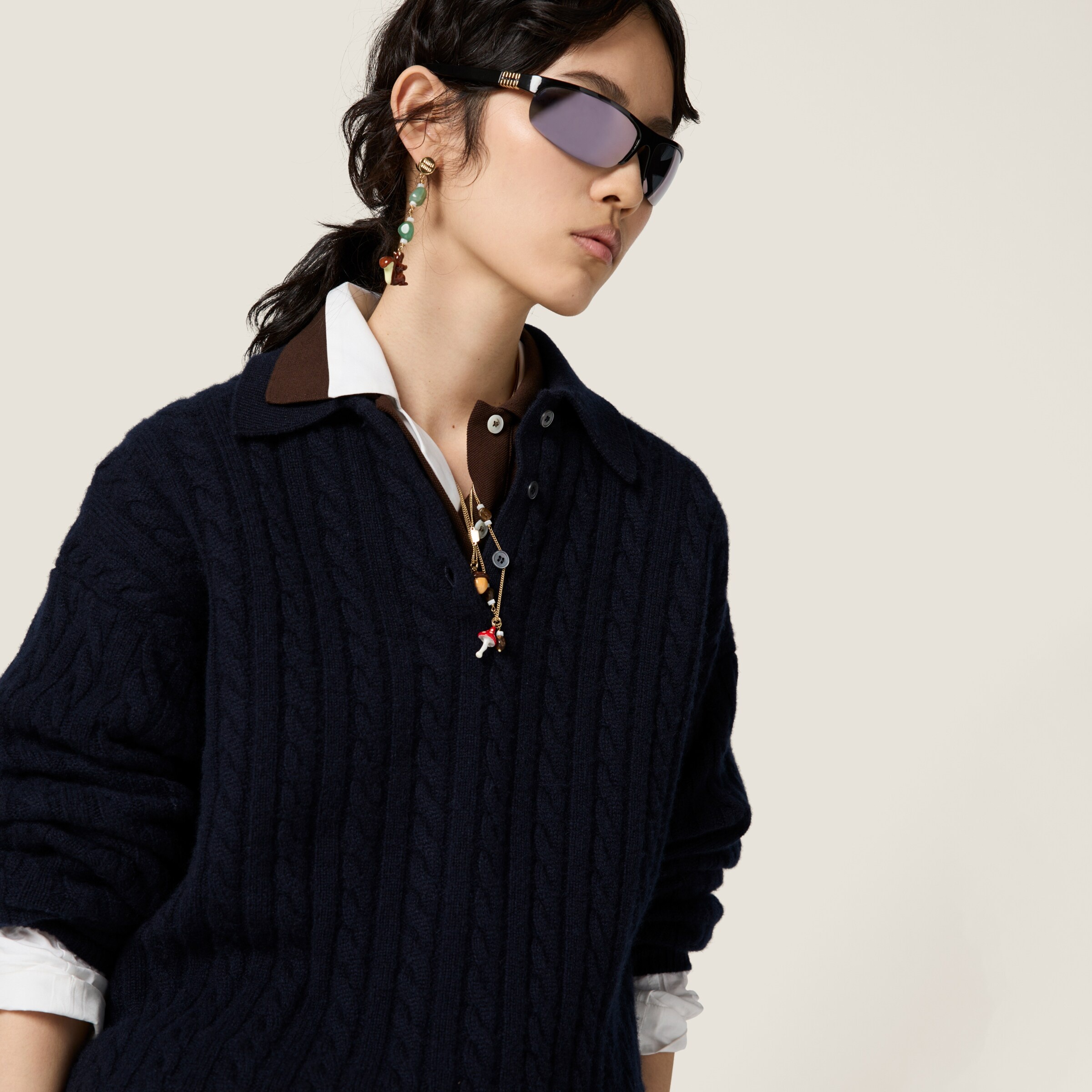 Cashmere knit polo shirt - 5