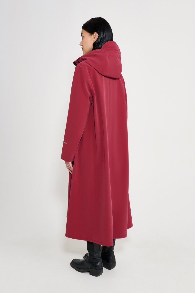 Stockholm Long Patch Raincoat Burgundy 3