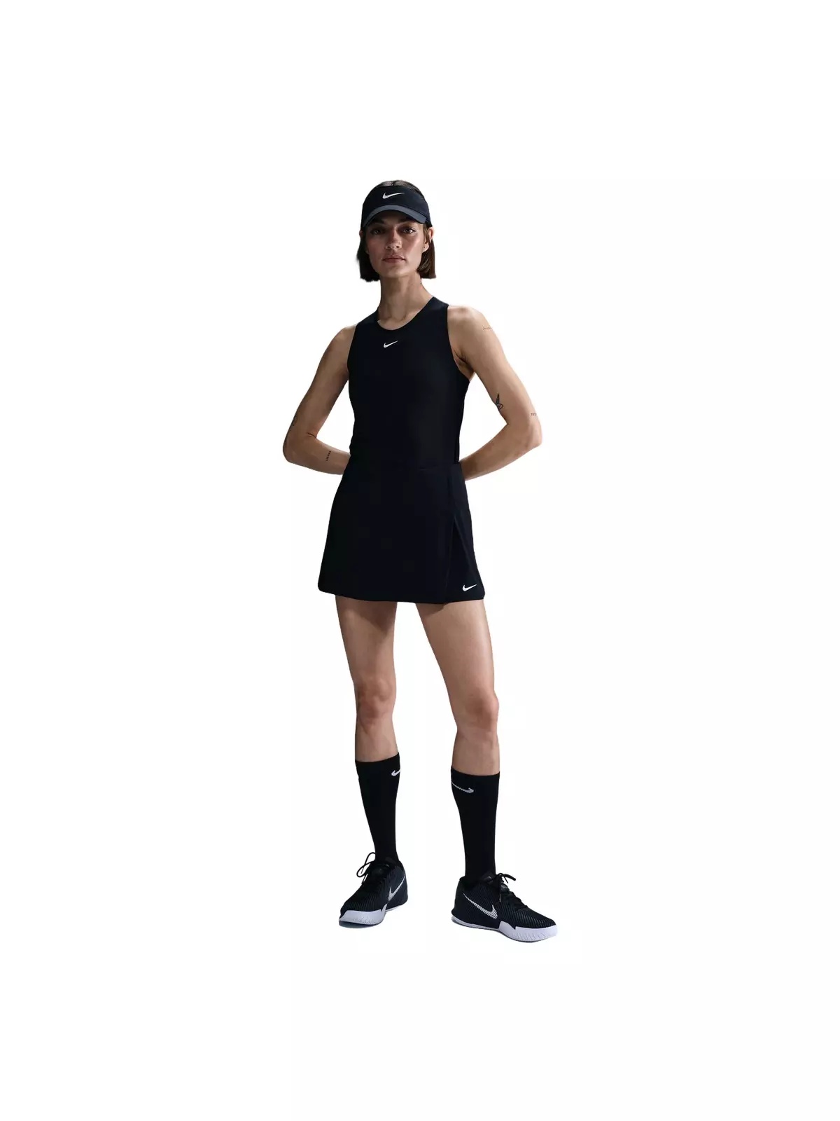 Women's Dri-FIT Victory Mid-Rise Straight Tennis Skirt -Black - 3