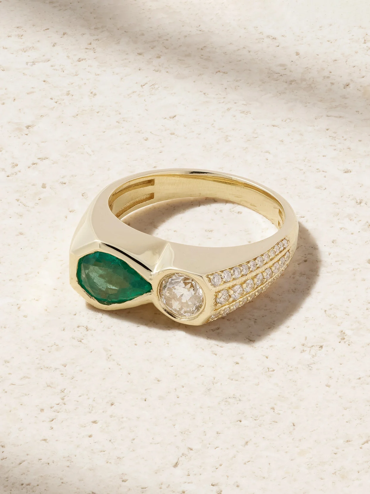14-karat Gold, Emerald And Diamond Ring - 1