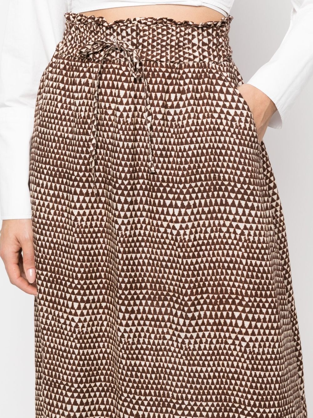 graphic-print linen skirt - 5