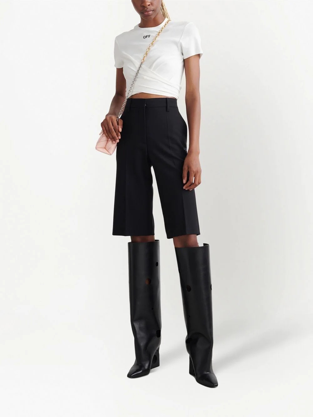 high-waisted tailored shorts - 3