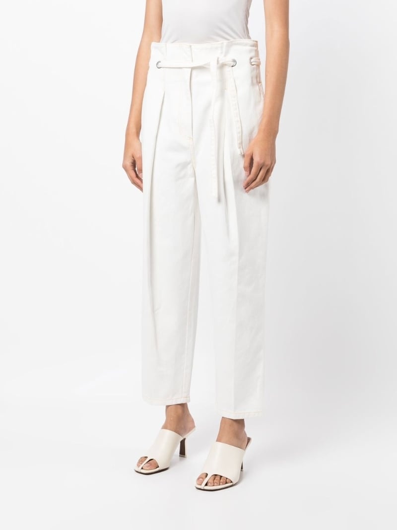 pleat-detail straight-leg trousers - 3