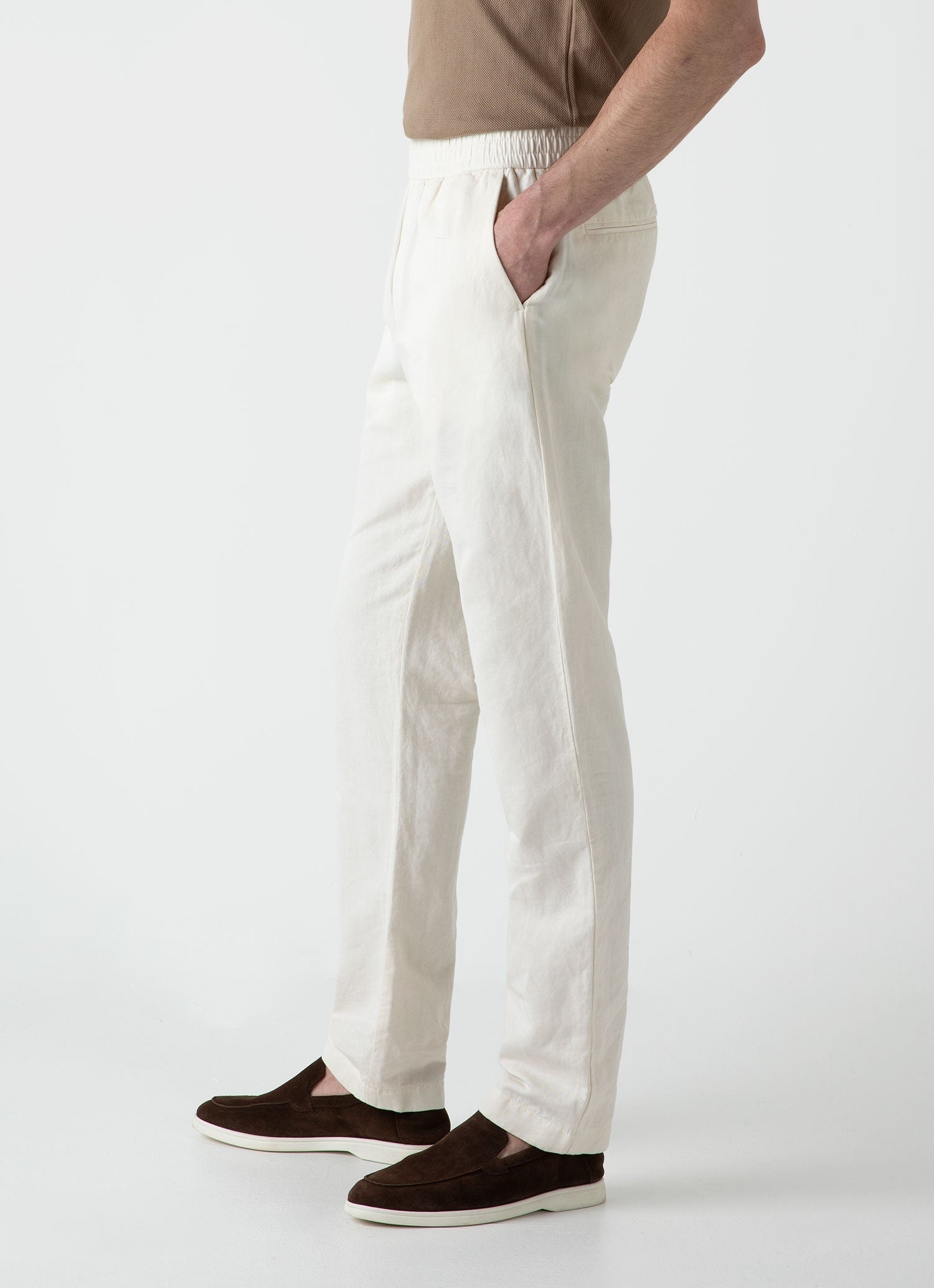 Undyed Cotton Linen Drawstring Trouser - 5