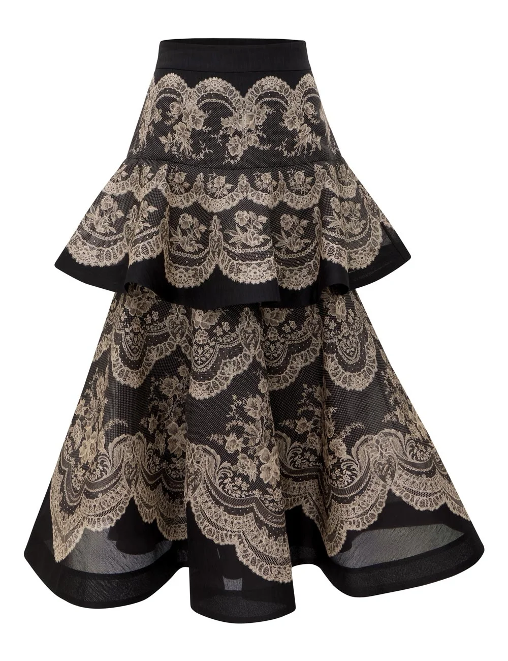 CLASH TIERED MIDI SKIRT - 1