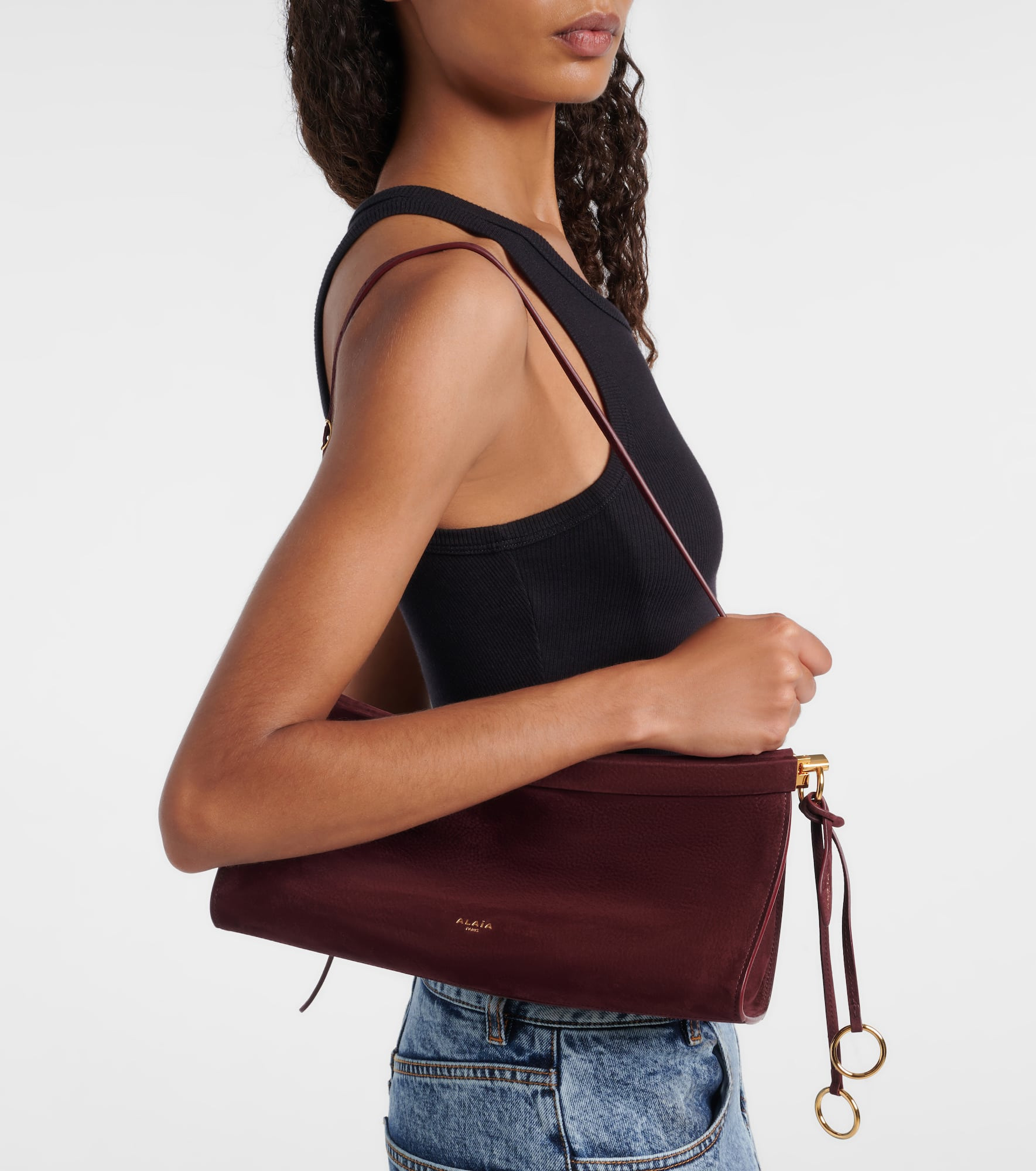 Le Click Medium suede shoulder bag - 5