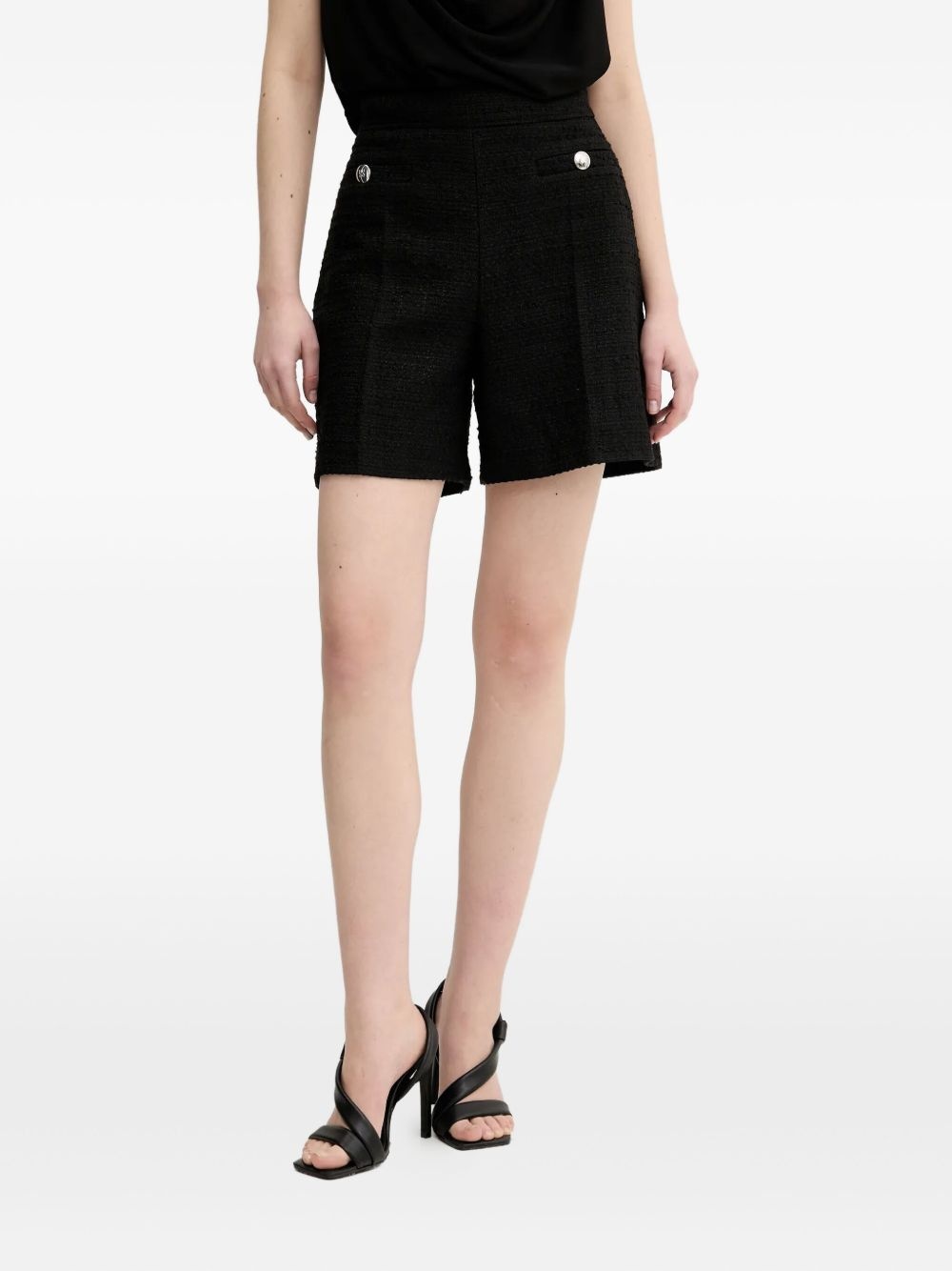 tweed-texture shorts - 1
