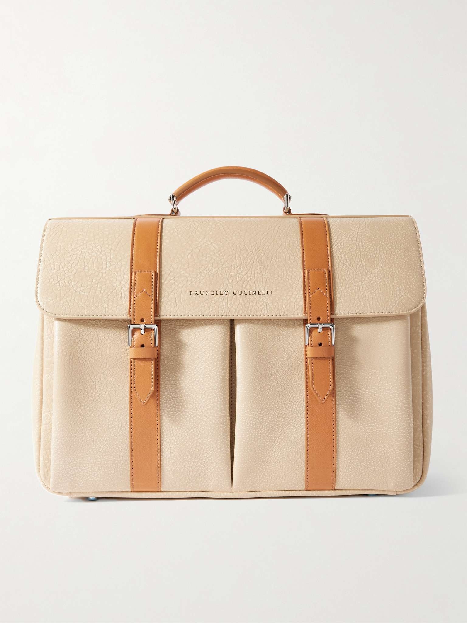 Brunello Cucinelli Textured-Leather Briefcase | REVERSIBLE