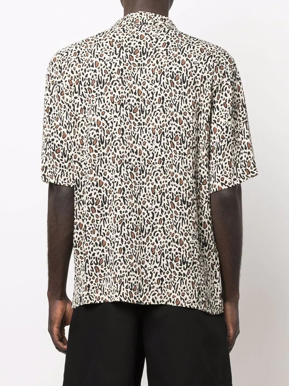 leopard-print plissé shirt - 4