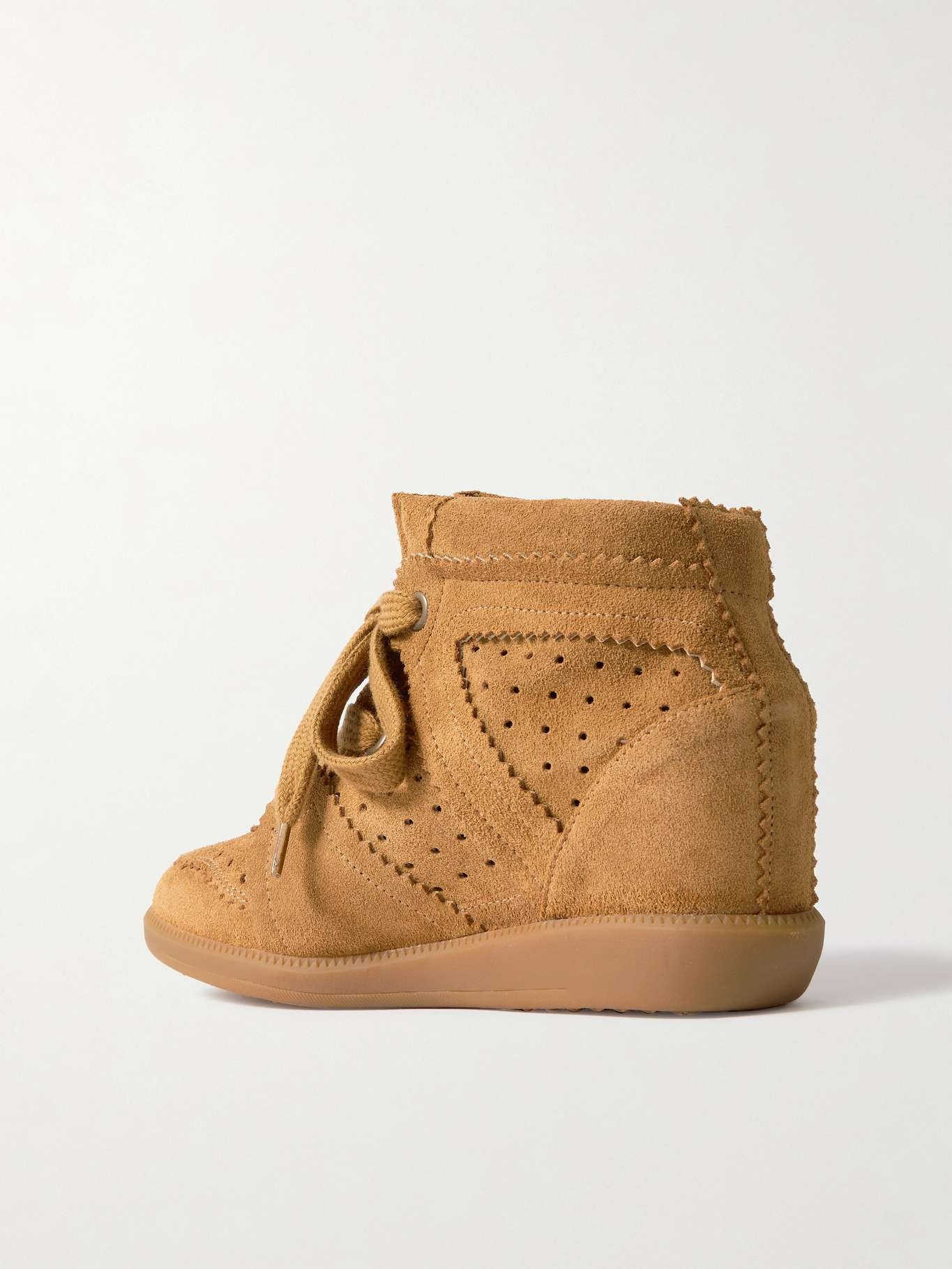 Bobby perforated suede wedge sneakers - 3