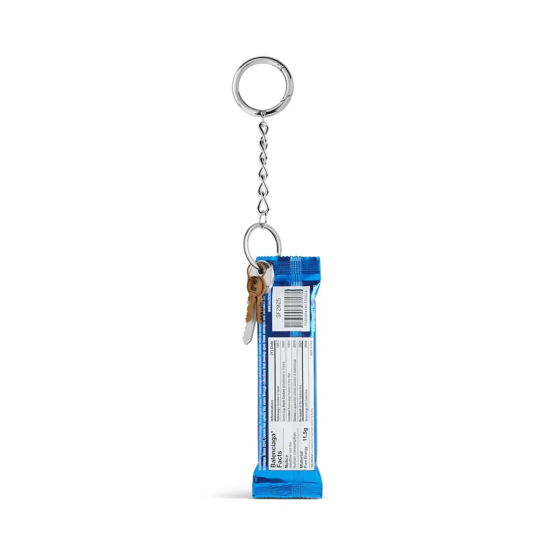 BALENCIAGA Keychain Energy Bar Charm in Marine Blue | REVERSIBLE