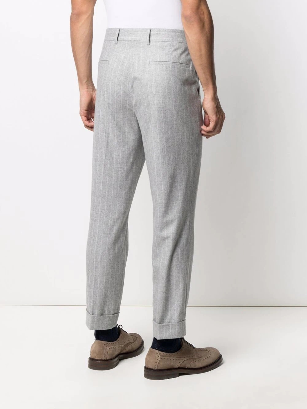 pinstripe straight-leg tailored trousers - 4