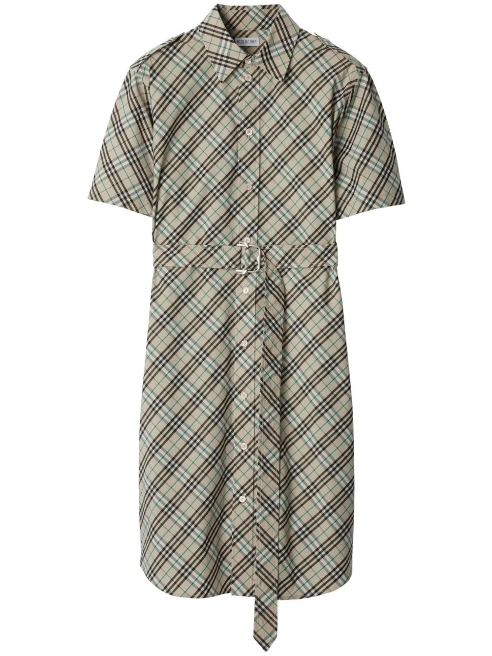 check cotton shirt mini dress - 1