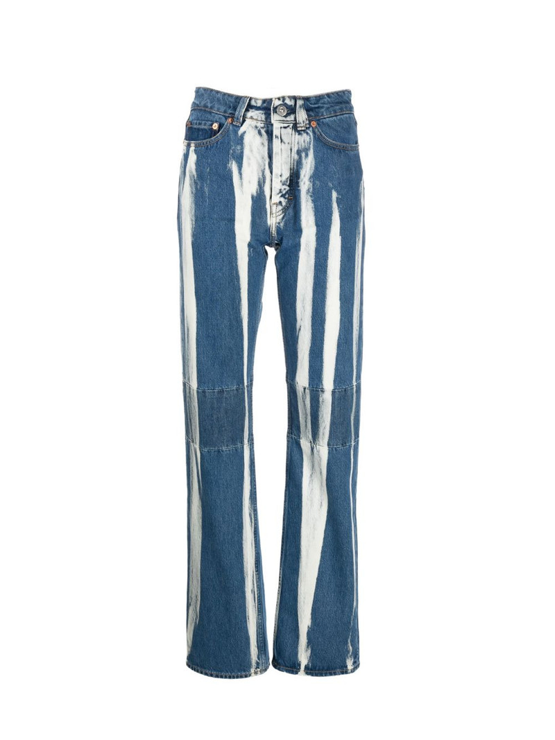 bleached-effect straight-leg jeans 1