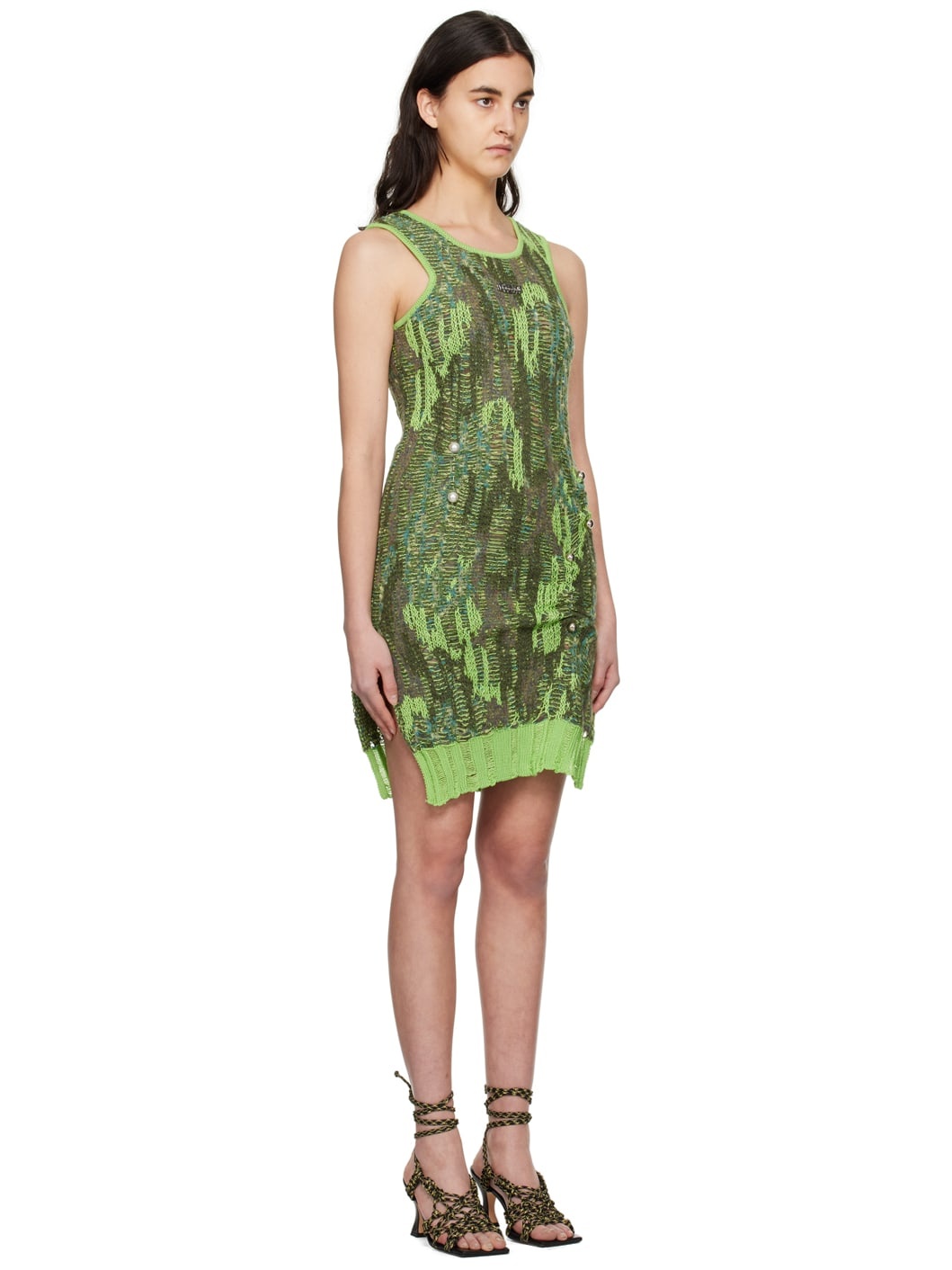 Khaki Grunge Minidress - 2