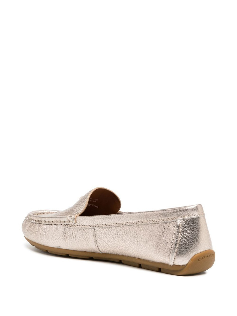 foil-embossed leather loafers 3