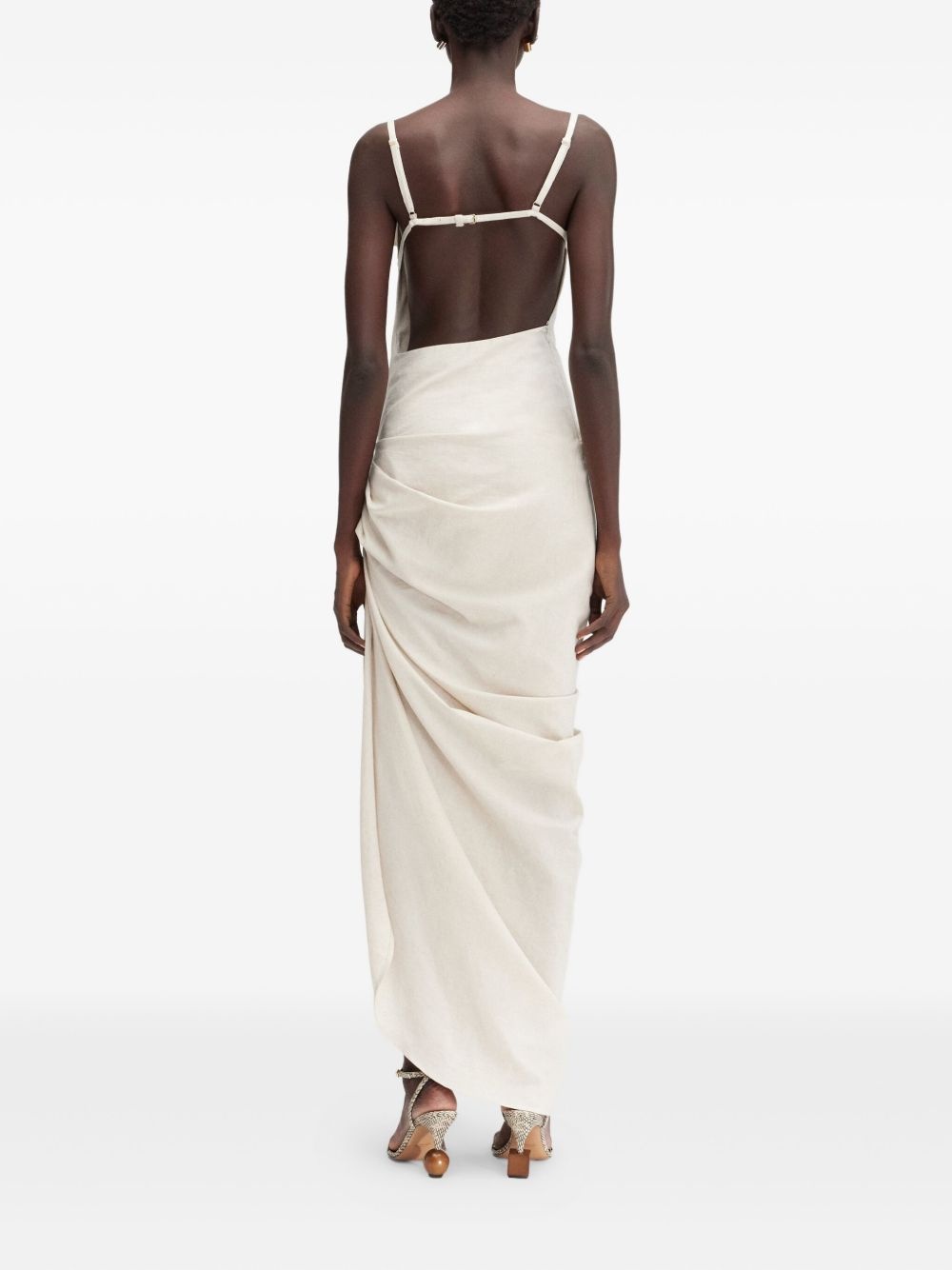 Saudade draped open-back maxi dress - 4