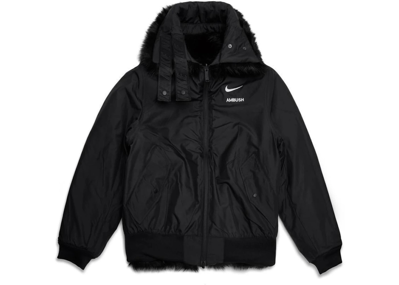 Nike x Ambush Women's Reversible Faux Fur Coat Black/Sail - 2