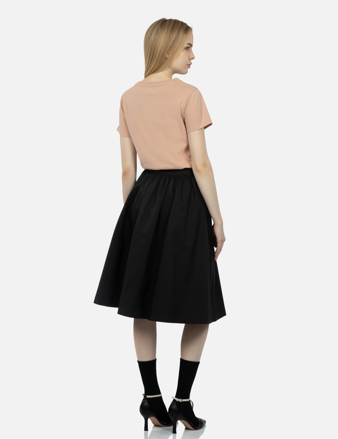 SEAGULL EMBROIDERY FLARE SKIRT - 4