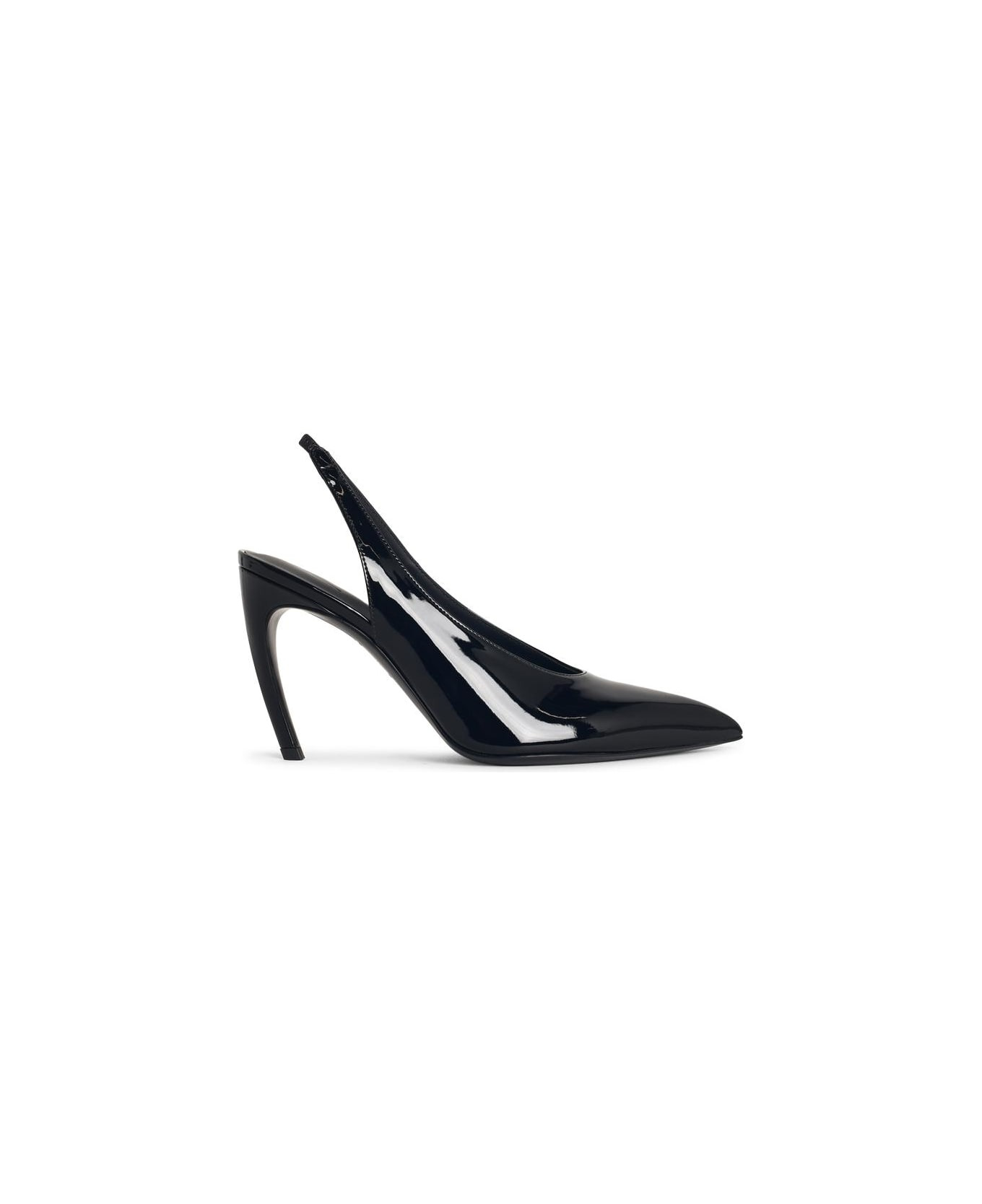 Slingback 'viper' In Black Synthetic Paint - 1