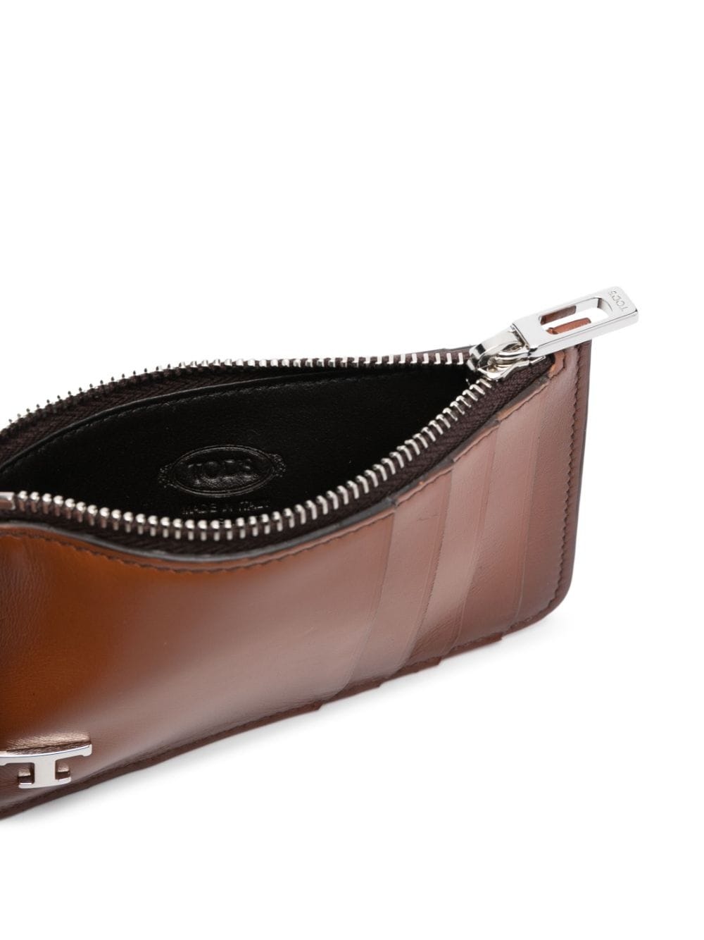 logo-plaque leather card holder - 3